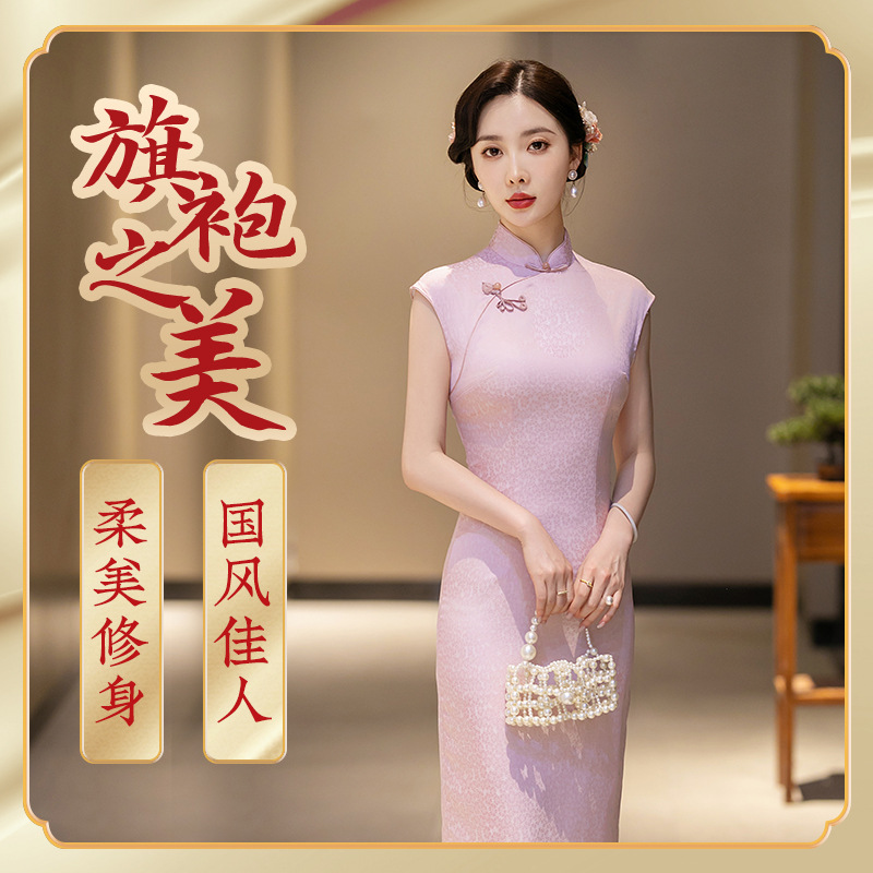 C3103 classic silk cheongsam chinese traditonal dress 