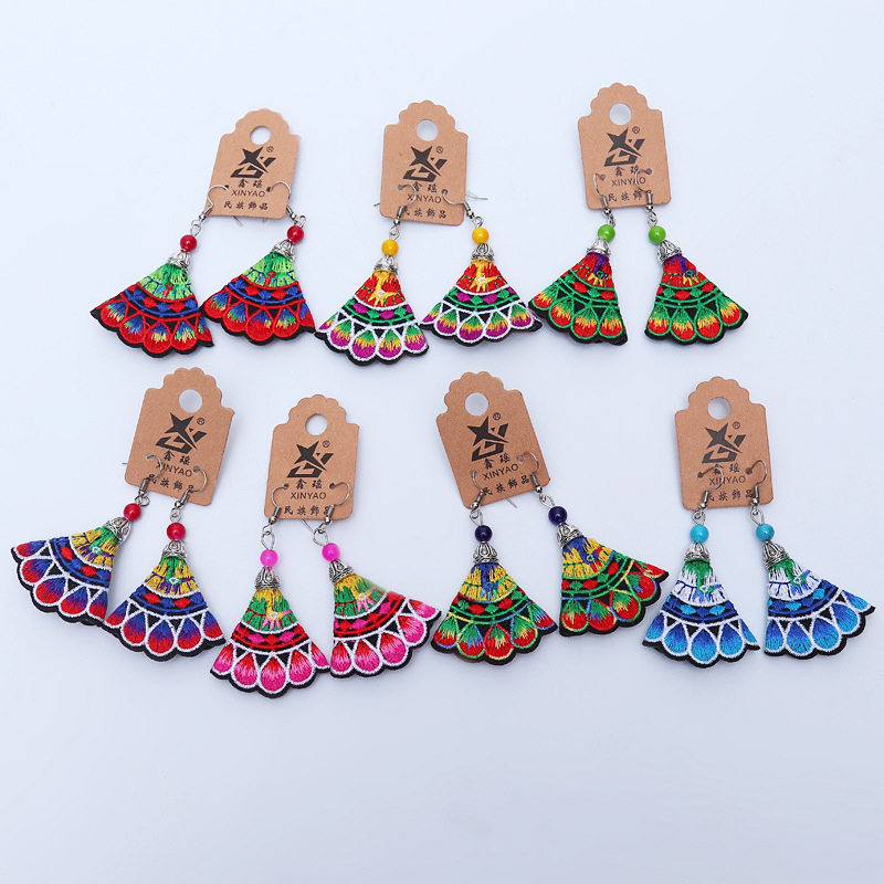 ER004 Ethnic Embroidered Earrings