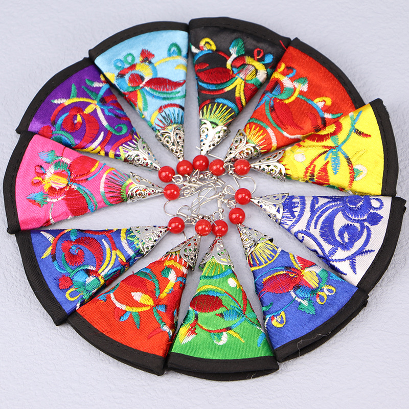 E117 Ethnic Embroidered Earrings