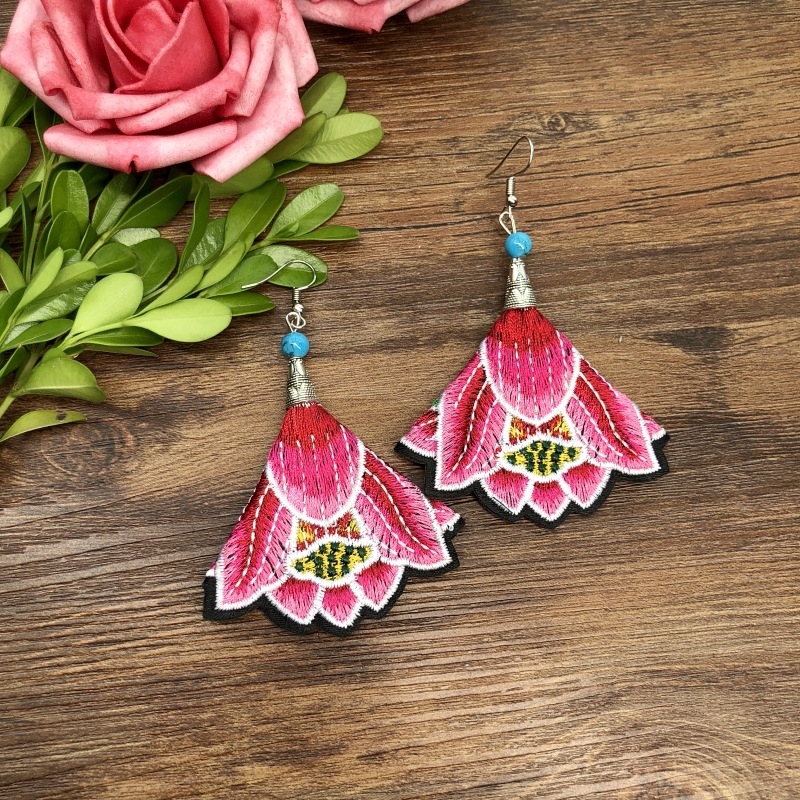 R96-1 Ethnic Embroidered Earrings
