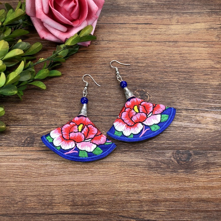 R96-3 Ethnic Embroidered Earrings