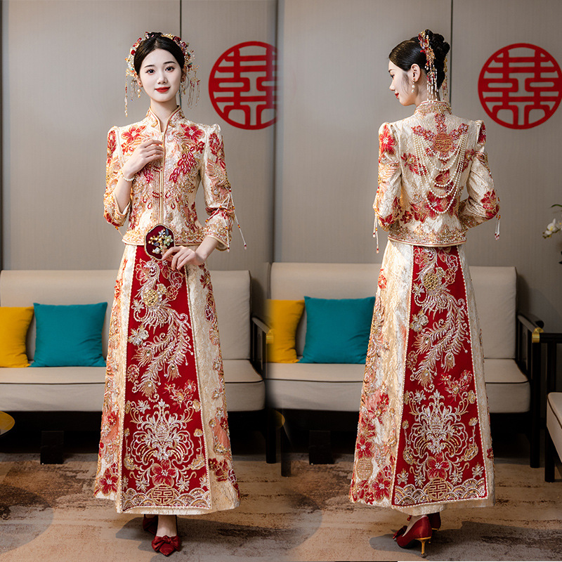 Q58 New Luxurious Style Xiuhe dress bride wedding dress