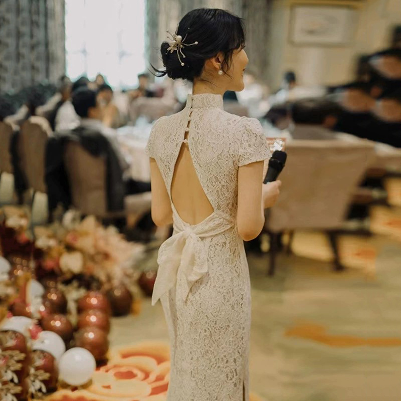 Q40 Lace cheongsam dress 