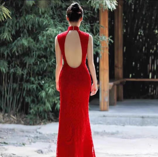  Q41 Red Classic Cheongsam Dress
