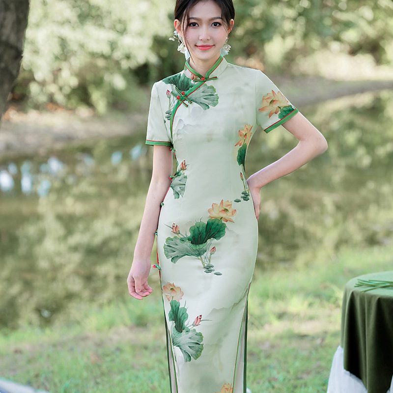 6371 lotus classic cheongsam dress