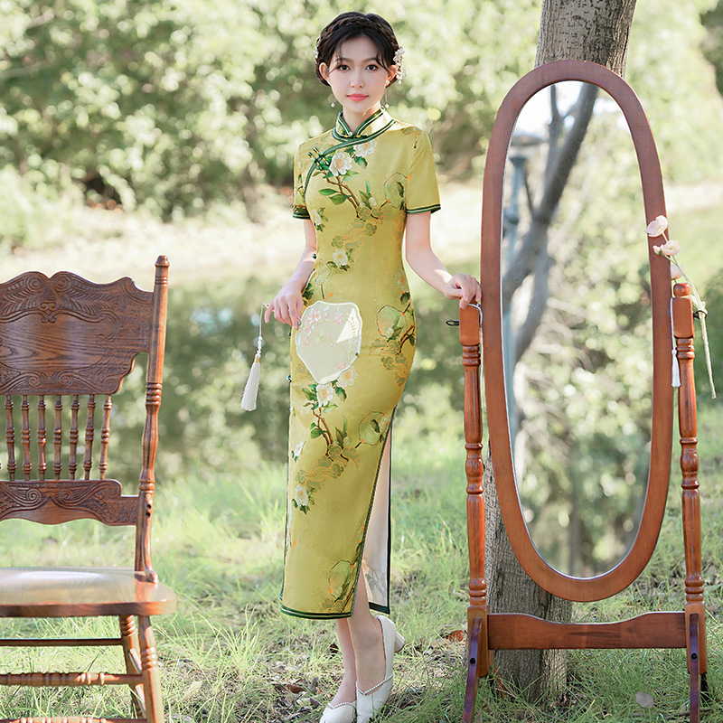 6376 Flower Qipao Cheongsam Dress