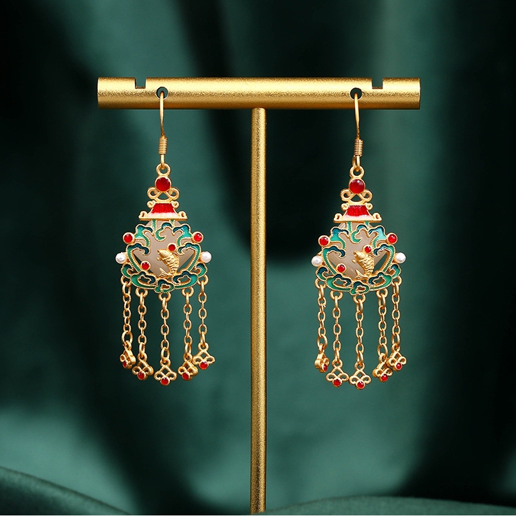 CP452 Tassel Jade Earrings
