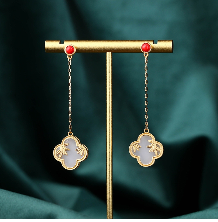 CP286 Long Jade Earrings