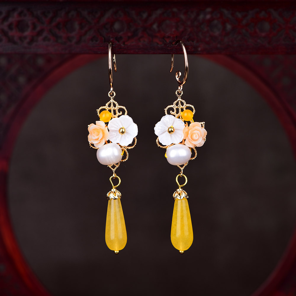 E083 Long Jade Earrings