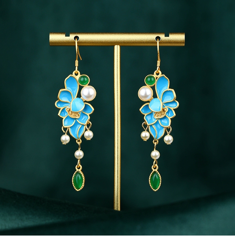 CP1208 Enamel Gold Plated Earrings