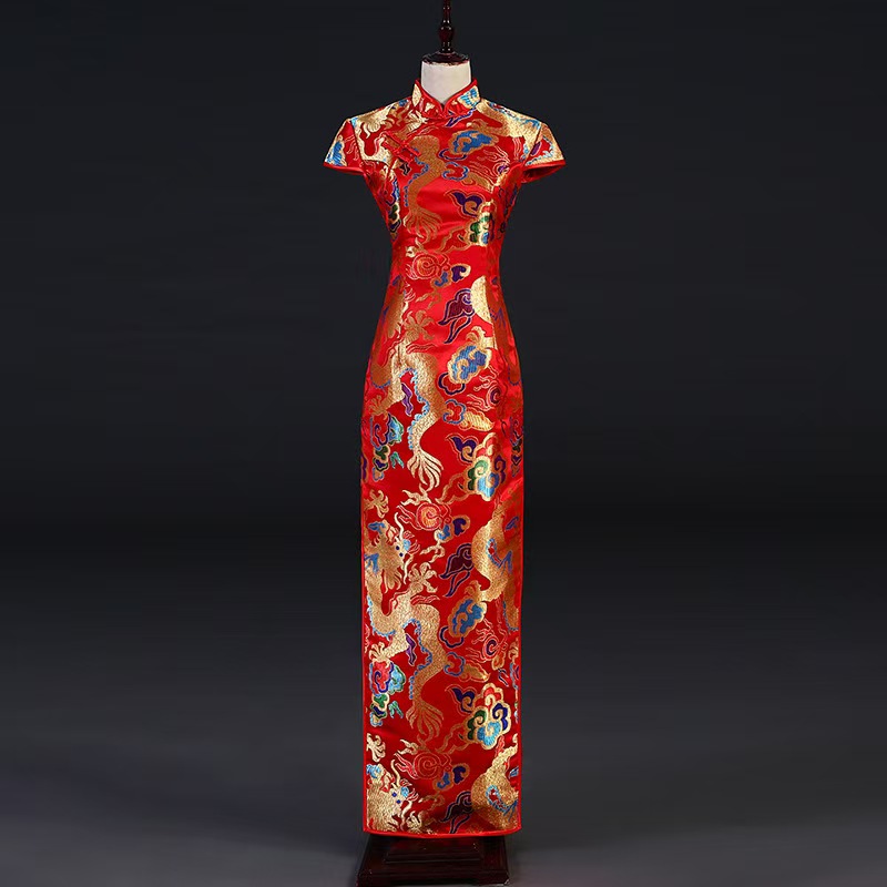 92702 NEW Red Qipao Dress With Dragon