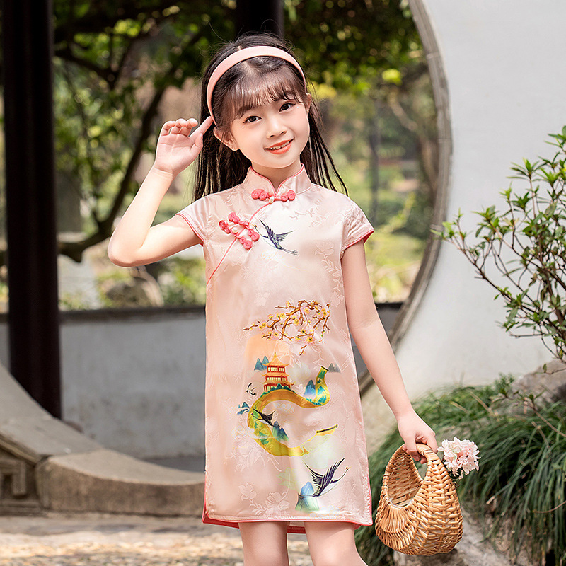 BE-13 Silk Girl's Traditional Qipao Dress