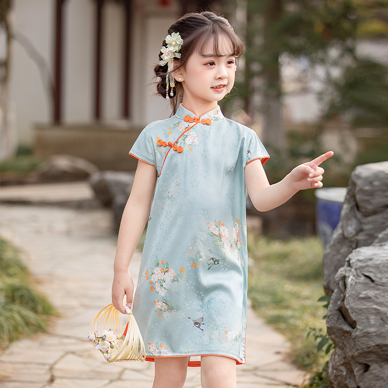 BE-15 Silk Girl's Traditional Qipao Dress
