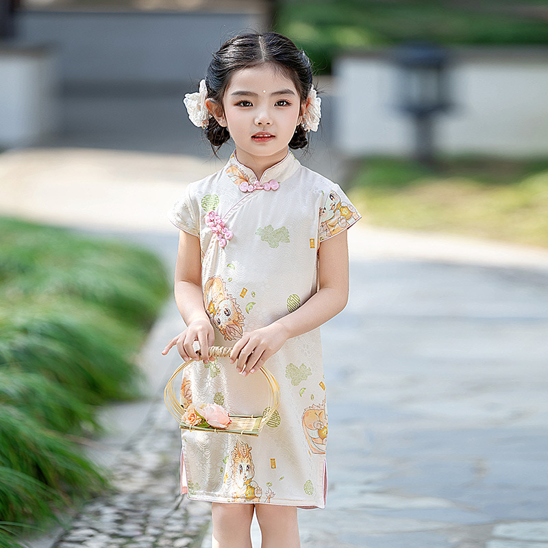 BE-17 Silk Girl's Traditional Qipao Dress