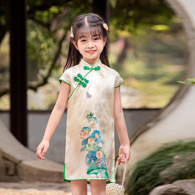 BE-12 Silk Girl's Traditional Qipao Dress