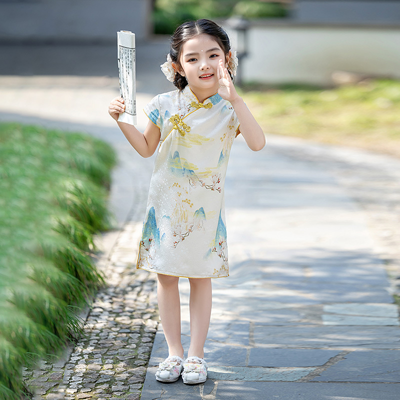 BE-23 Silk Girl's Traditional Qipao Dress