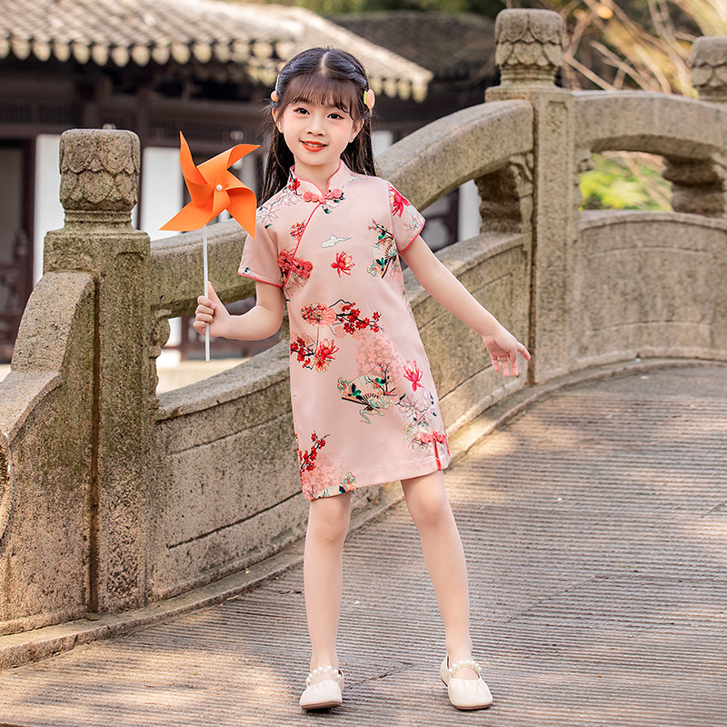 BE-09 Cotton Girl's Traditional Qipao Dress