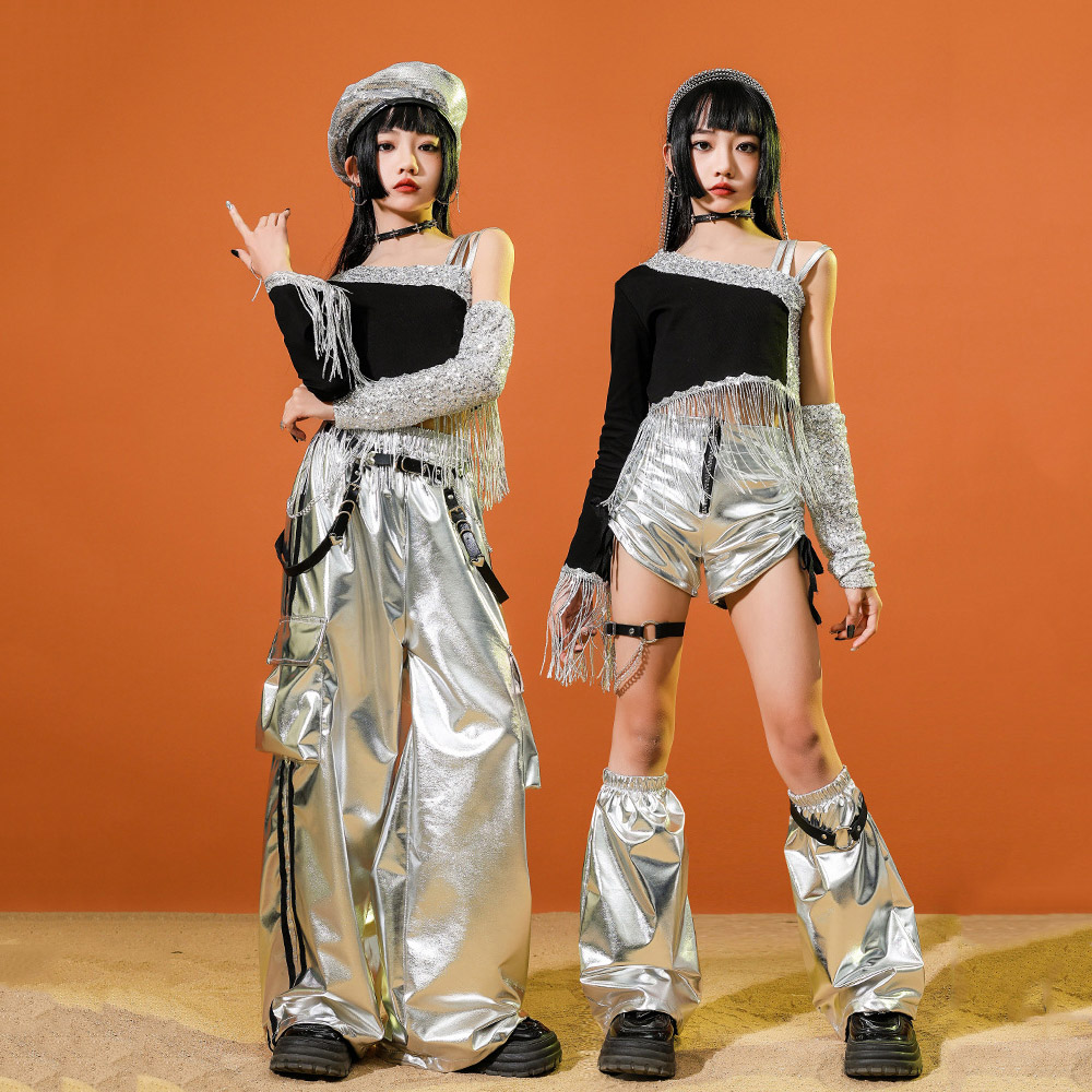 736D Hip Hop Outfit With Tassels Size 110cm-180cm