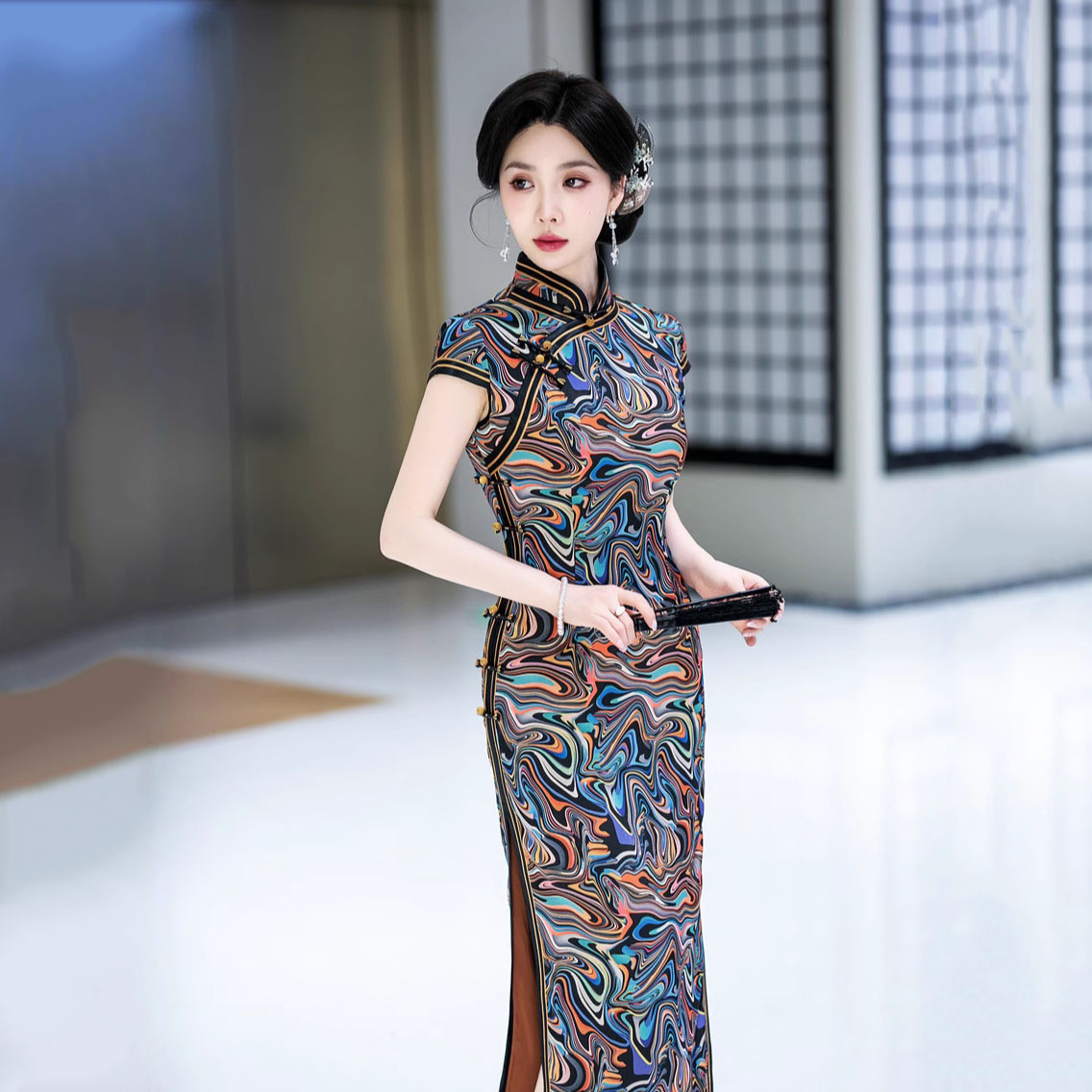 C5617 Chinese Qipao Silk Cheongsam Dress
