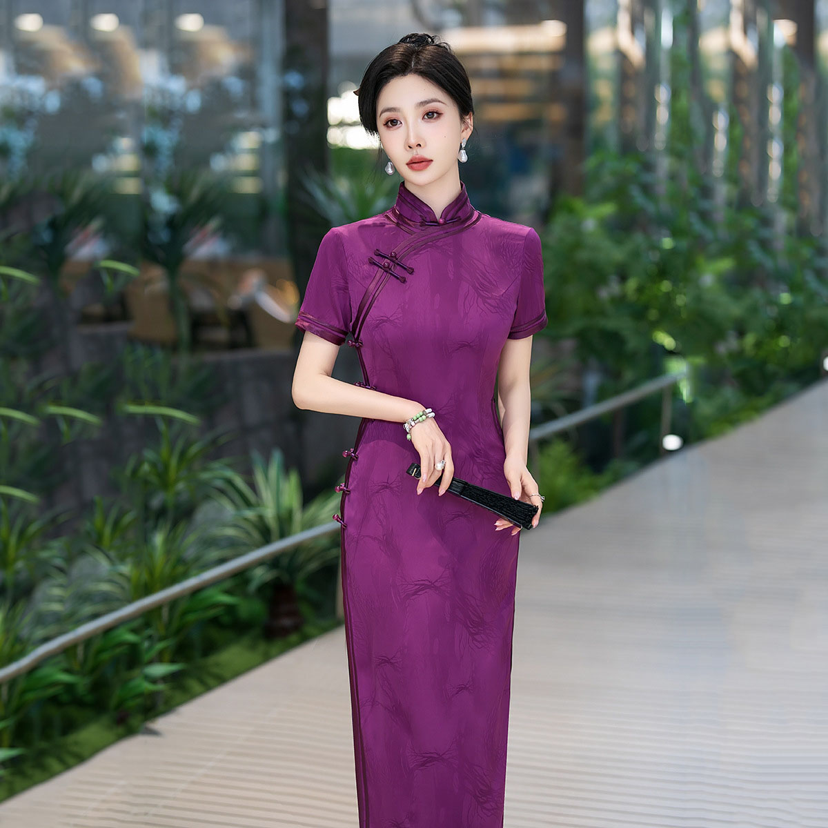 C5577 Traditional Qipao Silk Classical Cheongsam