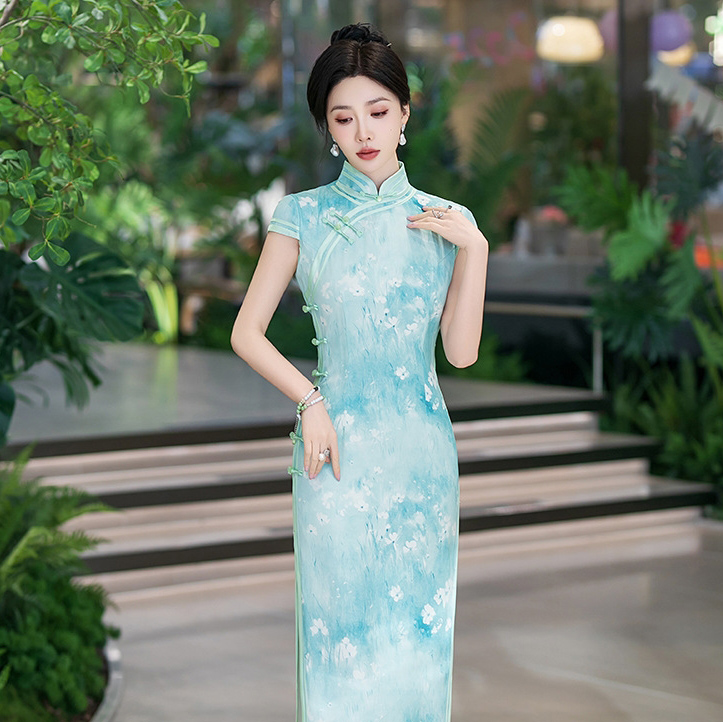 C5556 Silk Classical Cheongsam Chinese Qipao 