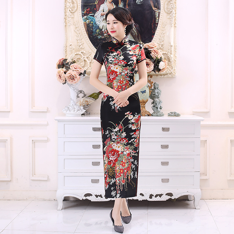 C0177-3 Printed Single Cheongsam Dress
