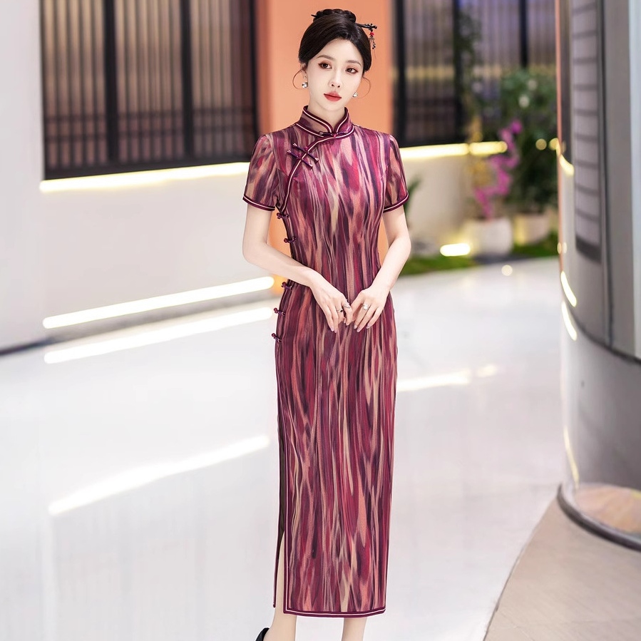 C5568 New Classical Silk Cheongsam Dress