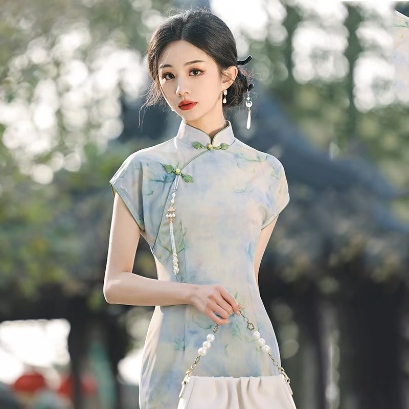 SC18893 Net-silk cheongsam