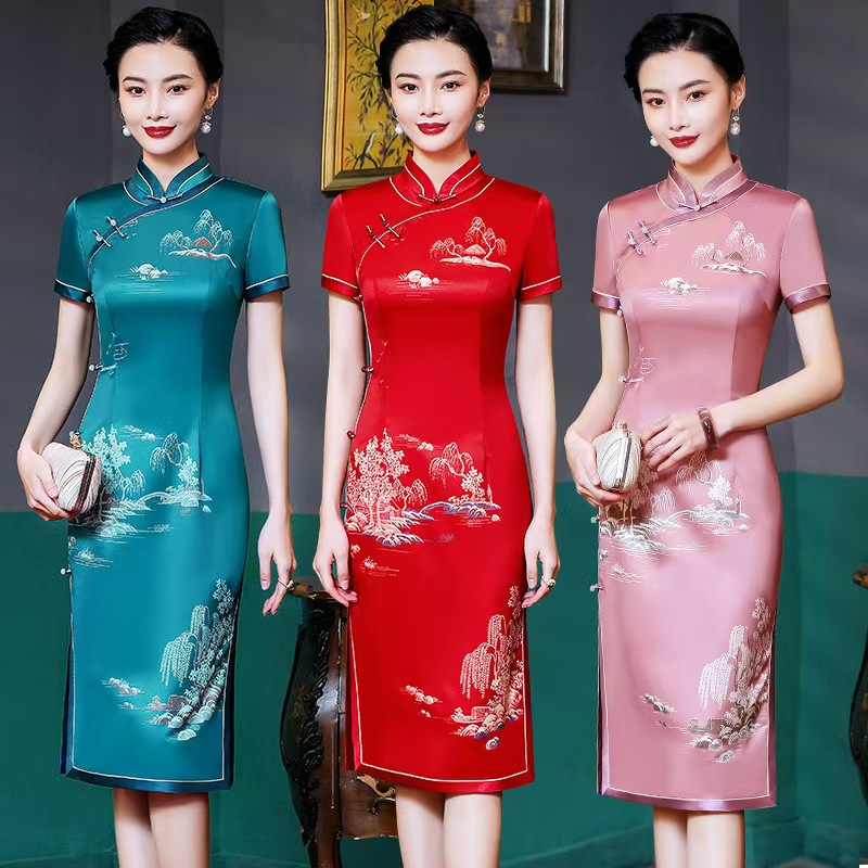 JYJ-085 Traditional Chinese Silk Qipao
