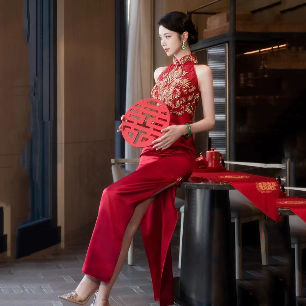 202431 red wedding dress