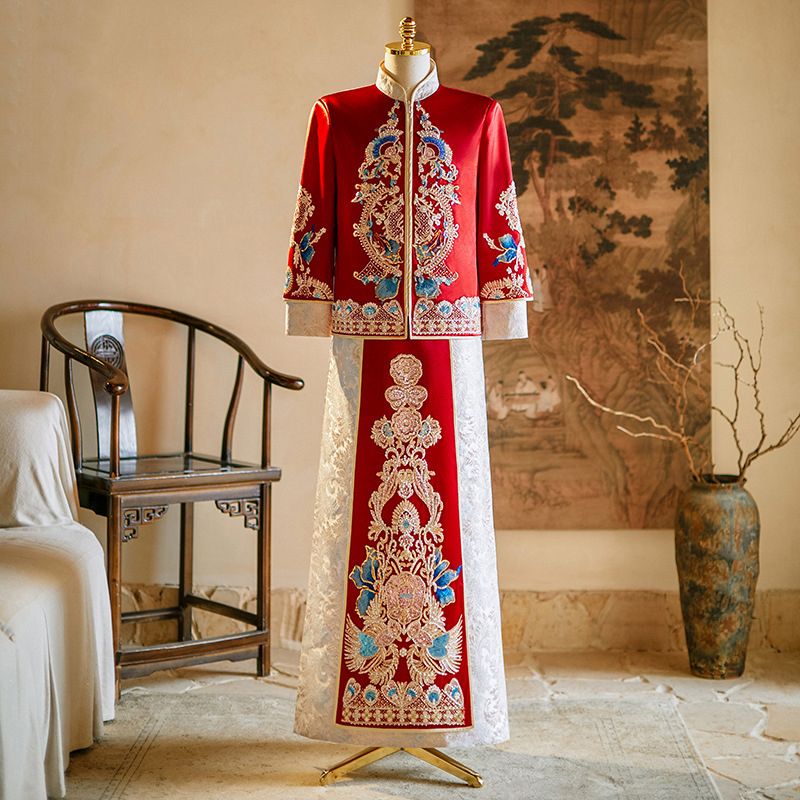 HQ-030 Xiuhe Men's Clothing Groom's Costume Tang Suit