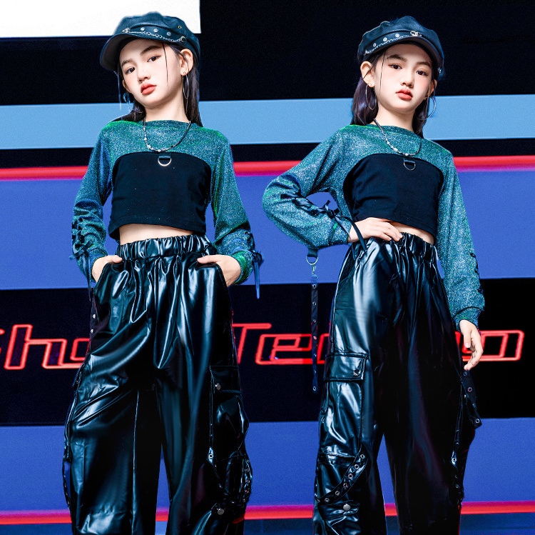 A772 Jazz Dance Costume Girl's Hip Hop Outfit