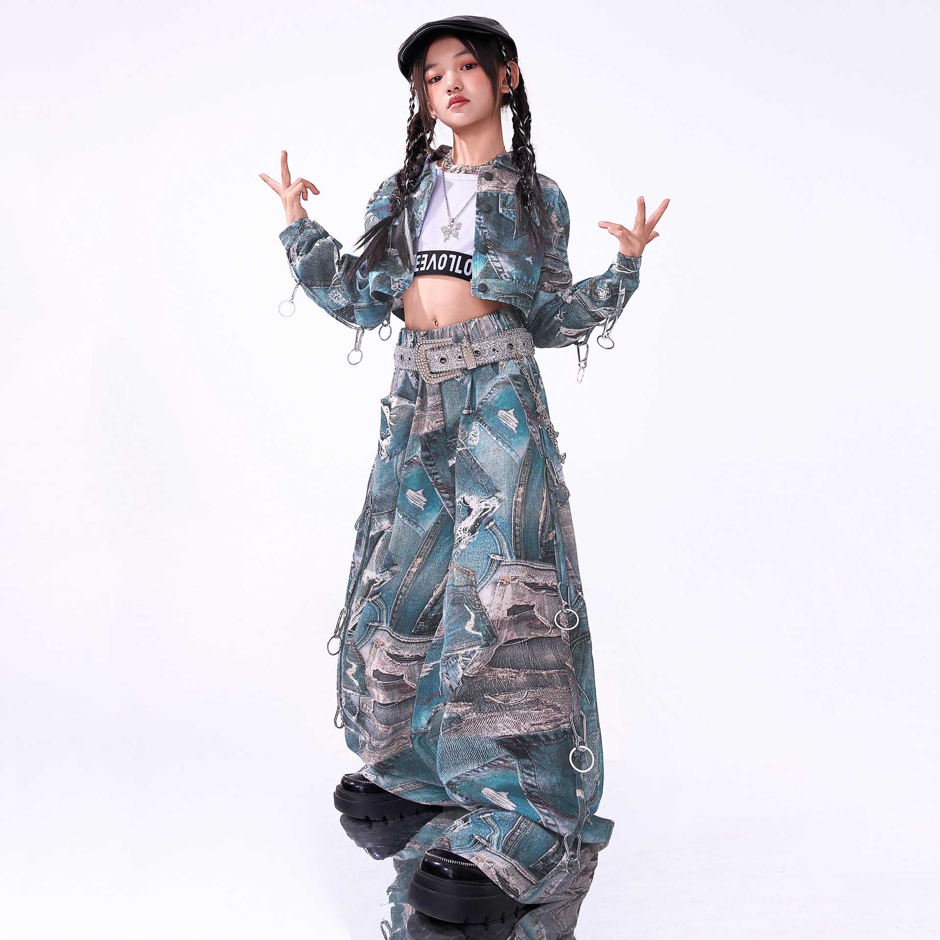 2509 Jazz Dance Costume Girl's Hip Hop Outfit