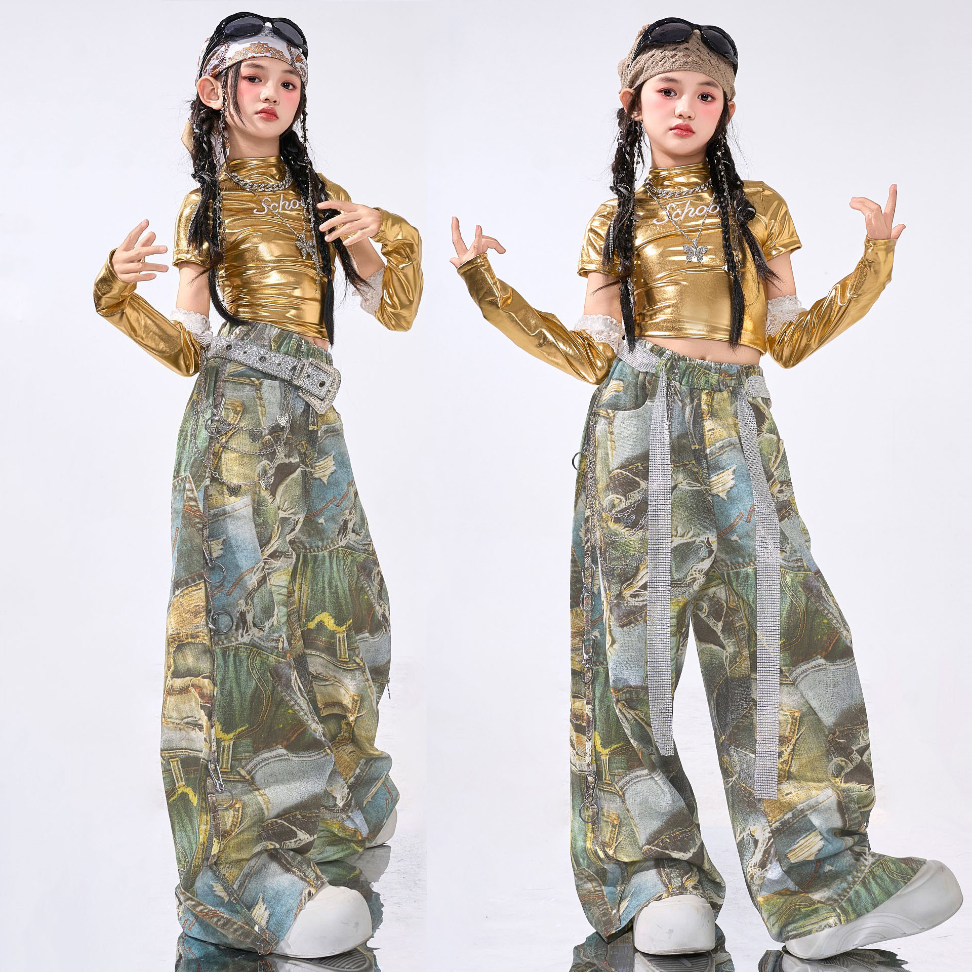 2591911 Jazz Dance Costume Girl's Hip Hop Outfit