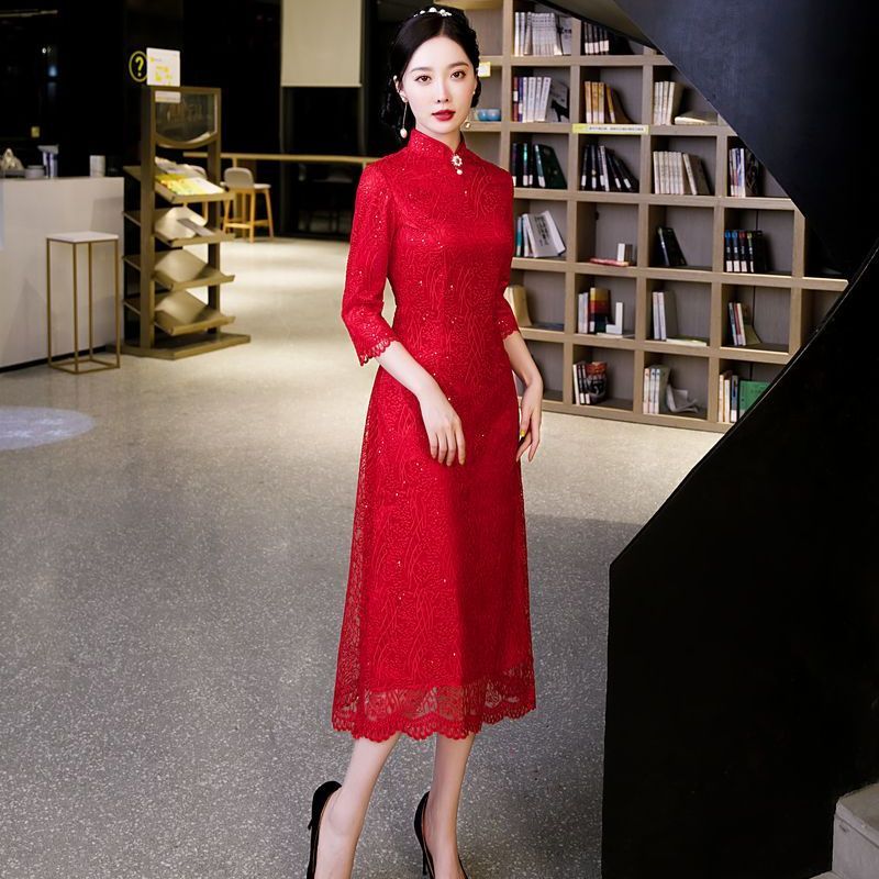 8048 Red Qipao Dress