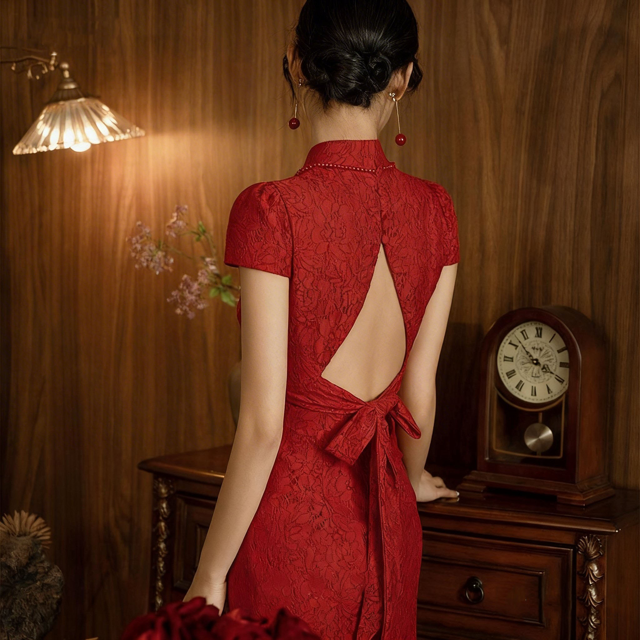 618 red wedding qipao