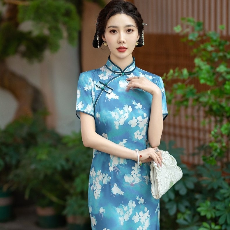 C3215 classic silk cheongsam chinese traditonal dress